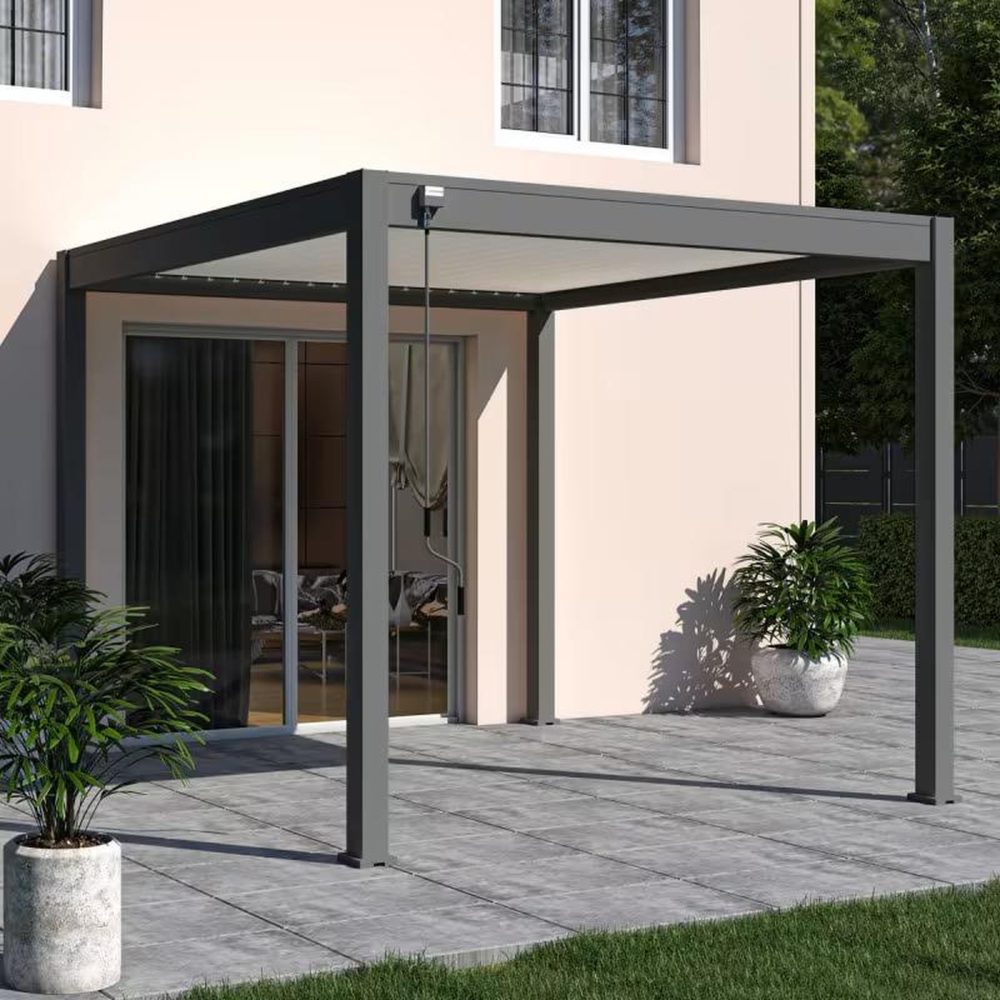 CENTRALE BRICO Pergola autoportante 3 x 3 m à lames orientables – Aménagement du jardin
