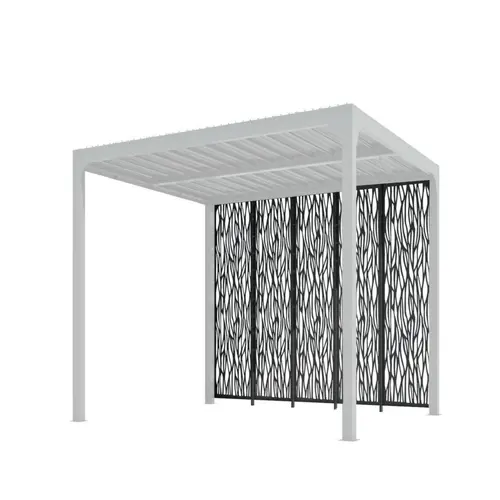 Pour votre espace：Lot de 5 panneaux moucharabieh coloris gris en acier - 3,4 x 2,2 m