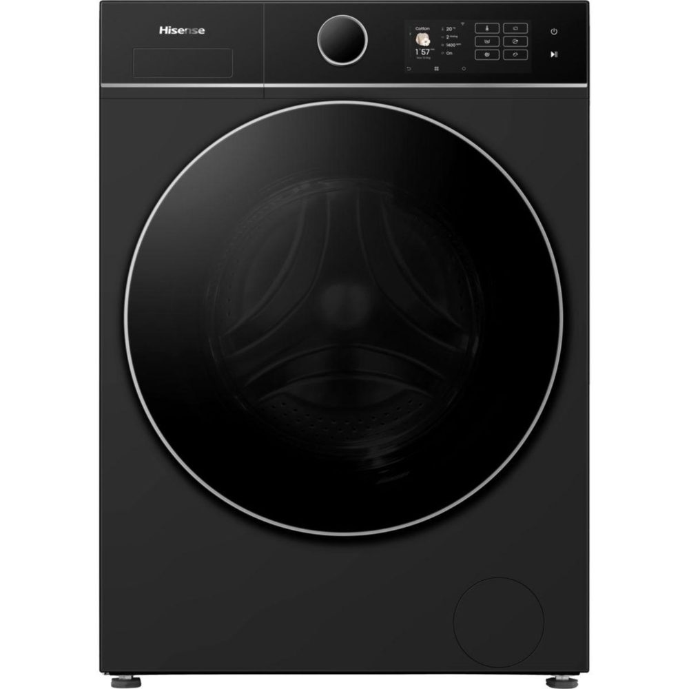 Hisense Lave linge hublot wf5i1045bbq - 10,5 kg - 1400 tr/min - classe a - moteur induction - autodosage - connecté - noir