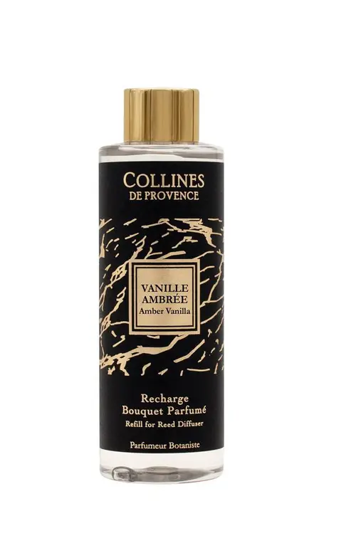 Sélection jardin：Recharge pour bouquet parfumé Collines de Provence collection Fleurs & Écorces senteur Vanille ambrée - 200 ml