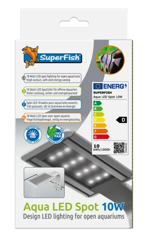Malin pour le jardin：Spot LED pour aquarium ouvert coloris gris 10W SuperFish