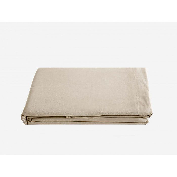 Drap plat Palace pur coton teint lavé | 63 fils/cm² Vent du sud – 240x290 – Palace Lin