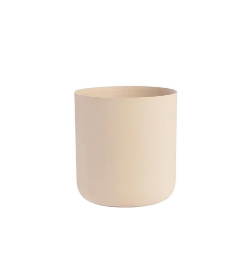 Solution nature:Cache-pot en zinc coloris beige – Ø 22 x H 21,5 cm