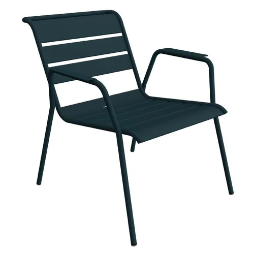 Pour vos espaces：Fauteuil Lounge Monceau coloris bleu en acier Fermob - 87 x 77 cm