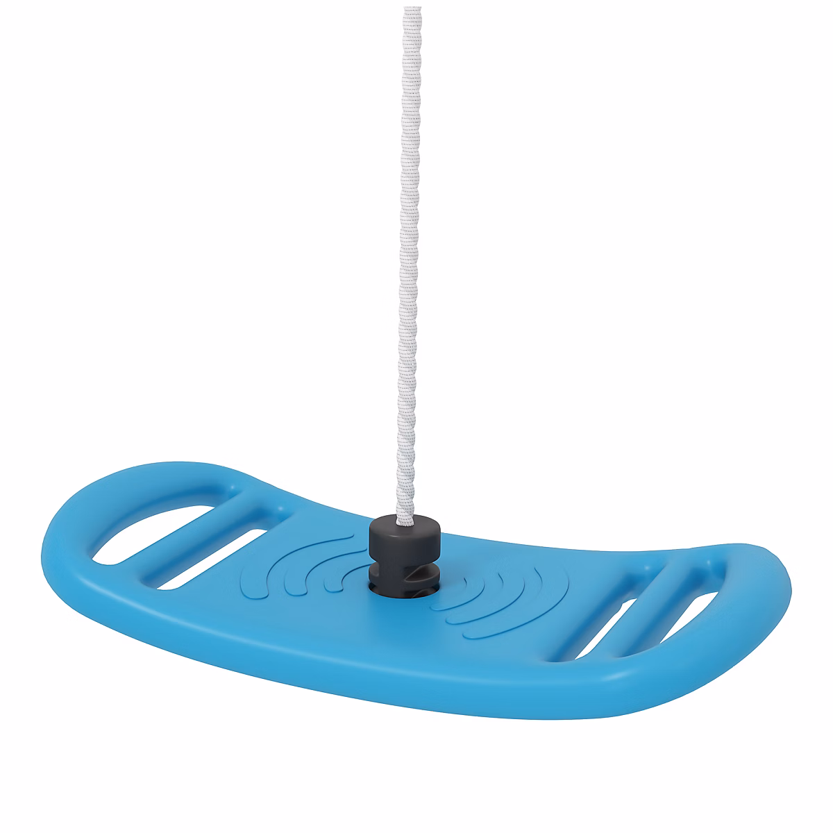Balançoire enfant – siège balançoire, corde réglable, mousquetons, max. 70Kg, PE bleu