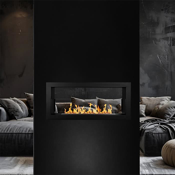 Cheminée à éthanol – Montefalco 90, Double face, 90x40, Bio éthanol