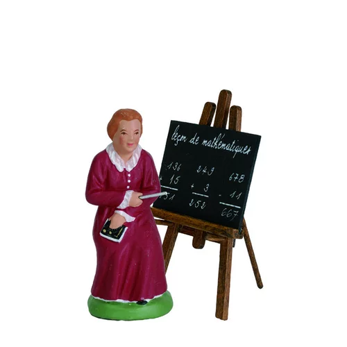 Idéal pour l’extérieur：Maîtresse d'école santons Escoffier - H 7 cm