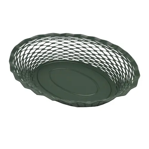 Espace vert facile：Corbeille à pain en inox coloris vert sapin - 30 x 24 x 5 cm