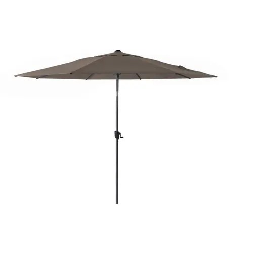 Tout au jardin：Parasol droit rond en aluminium coloris taupe - Ø 350 cm