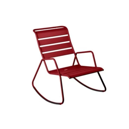 Idéal pour votre jardin：Fauteuil rocking chair coloris piment Monceau Fermob - 72 cm