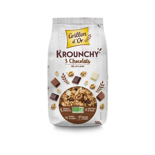 Accessoire extérieur：Krounchy Trois Chocolats Bio - 500 g