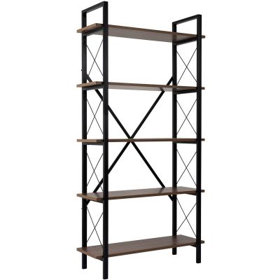 Etagère en aggloméré et métal Elysian (Noyer, Noir)
