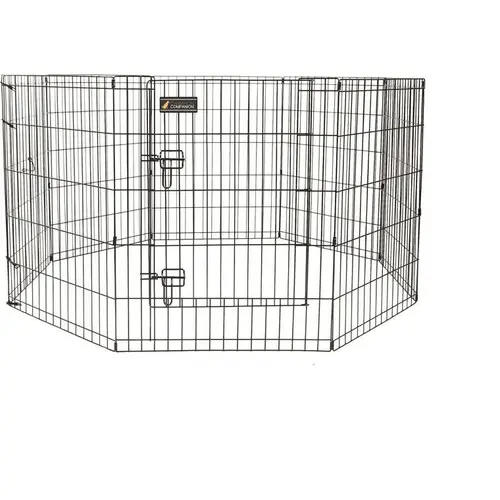 Jardin loisirs：Parc pour chien en métal noir - 76 cm
