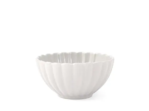 Pour tous vos projets extérieurs：Bol en grès blanc Lotus - Ø 14 cm