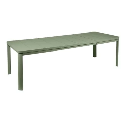 Accessoire au jardin：Table 2 allonges en aluminium coloris cactus Oléron Fermob - 155/255 x 100 x 74 cm