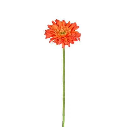 Mon jardin:Tige de gerbera artificiel en plastique recyclé orange - 60 cm