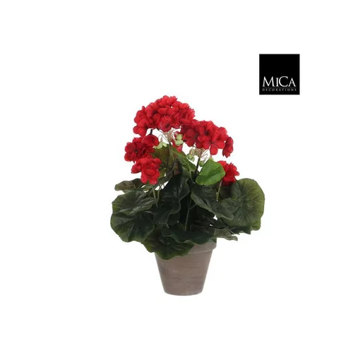 Confort pour le jardin：Géranium rouge plante artificielle en pot H 34 x Ø 20 cm