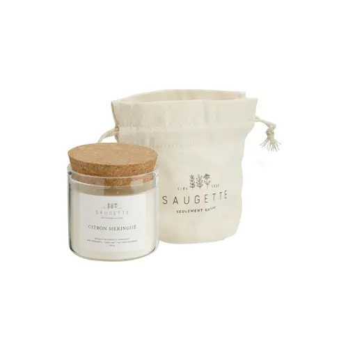 Sélection au jardin：Bougie parfumée en pochon Saugettes Les Essentielles senteur citron meringué - 100 g