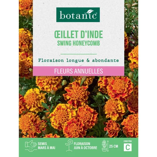 Essentiel pratique：Graines d'œillet d'Inde royal honeycomb botanic® - graines à semer