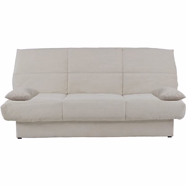 Banquette clic-clac – 3 places, Tissu, Beige, 190 × 90 × 92 cm, CLEM