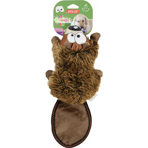 Confort au jardin：Jouet peluche sonore castor marron 24x16x11 cm
