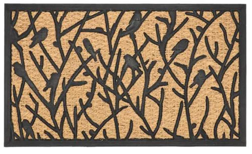 Choix jardin：Paillasson en fibre de coco à motif Pouillot véloce - 75 x 45 cm