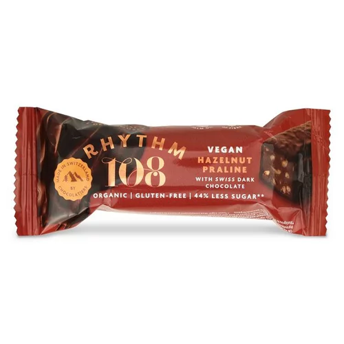 Style jardin:Barre bio chocolat praline noisette Rythm 108 - 33 g