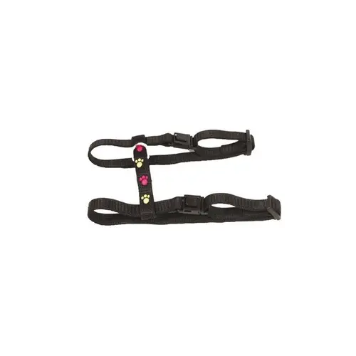 Jardin & extérieur：Harnais chat noir à motif 10 mm - 25/35 cm