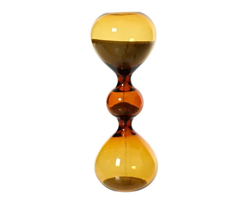 Sélection pour le jardin:Sablier en verre coloris ambre - Ø 5,5 x H 14,5 cm