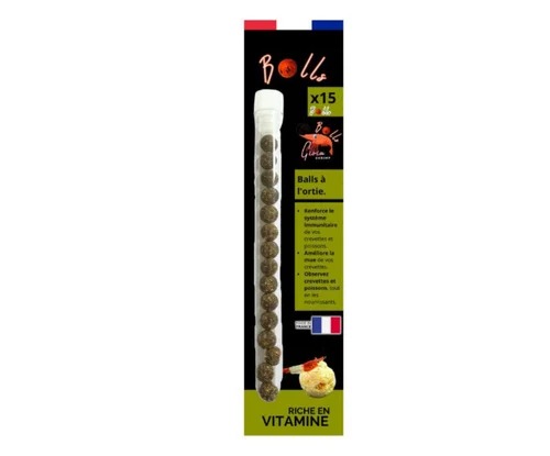 Qualité pour le jardin：Complément alimentaire pour invertébrés et poissons balls vitamines ortie Gioiashrimp - X 15