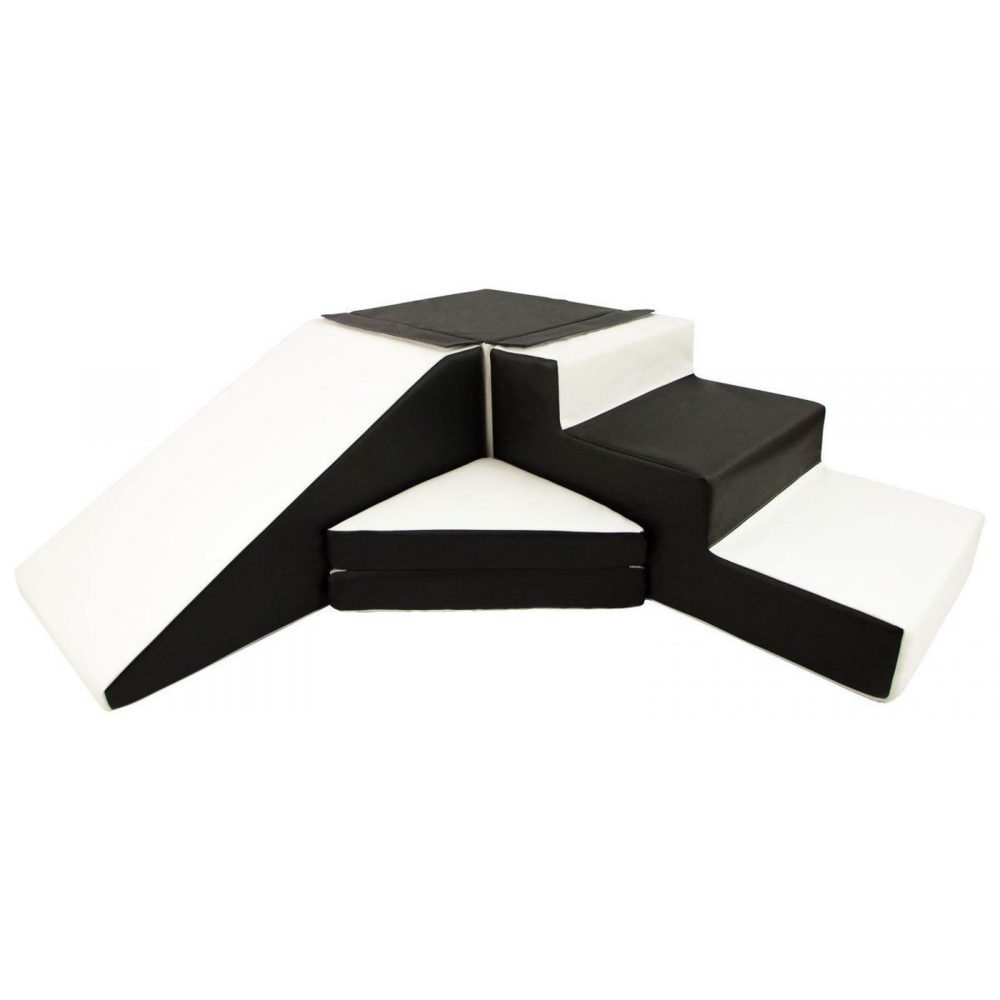 VELINDA Set de 4 blocs en mousse pour le jeu noir, blanc – Solutions extérieures