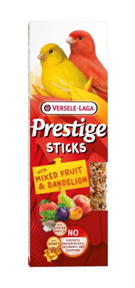 Jardin & déco:Friandises pour canaris Versele Laga Prestige Sticks Mélange de Fruits & Pissenlit - 2 x 30 g