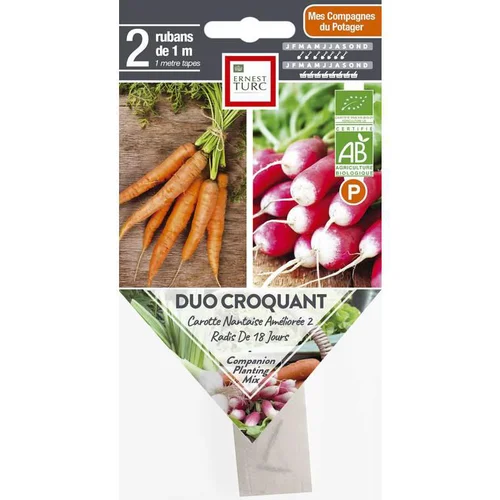 Pour votre confort en extérieur：Graines de Duo croquant carotteadis bio Ernest Turc - graines à semer