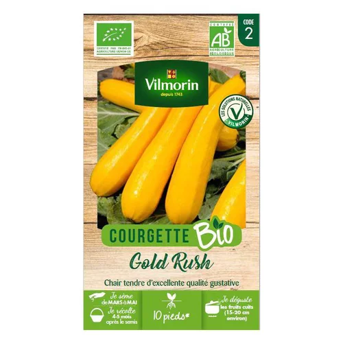 Équipement au jardin：Graines de courgette gold rush longue jaune bio Vilmorin - graines à semer