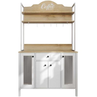 Meuble de cuisine bar à café 120 x 50 x 210 cm Frannie (Blanc)