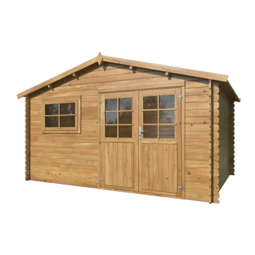 Pour mieux profiter de l’extérieur:Abri de jardin naturel White Wood Bruges - 10.8 m² / 28 mm