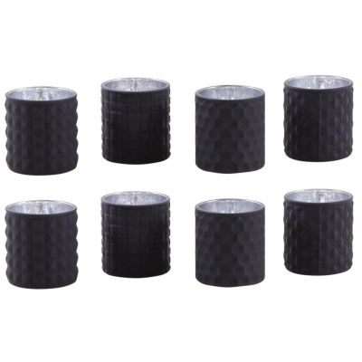 Photophore noir en verre teinté mat (Lot de 8)