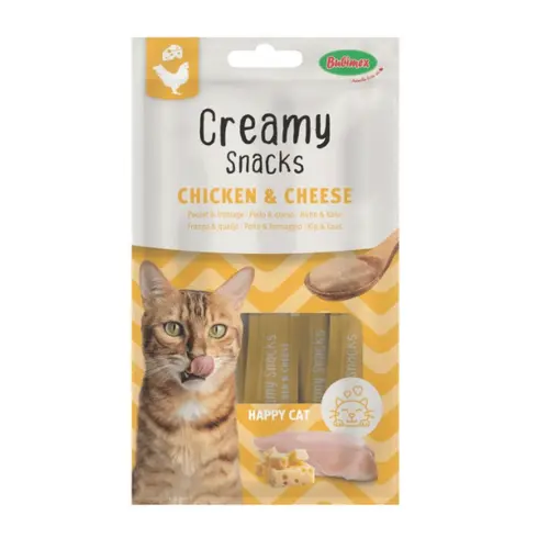 Jardin au quotidien:Friandise en crème pour chat poulet et fromage Bubimex Creamy x 4 - 60 g