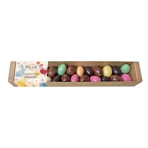 Côté extérieur：Réglette de chocolats Jardin de Pâques Pecou