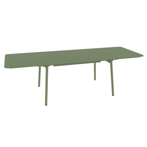 Pratique dehors：Table en acier vert cactus à allonges Fermob Monceau - 165/255 x 90 x 75 cm