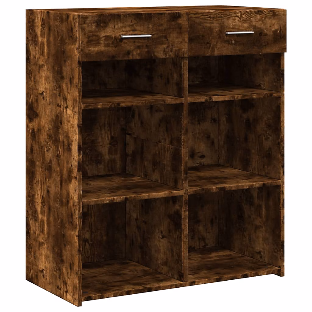 Buffet chêne fumé 80x42 – 5 × 93 cm bois d'ingénierie vidaXL