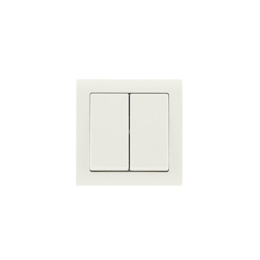 ZENITECH Double interrupteur va-et-vient saillie complet Besto, blanc