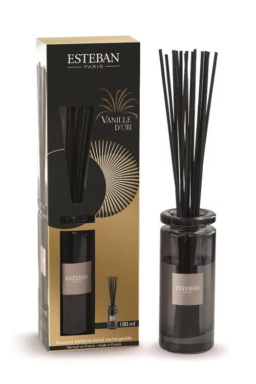 Jardin adapté:Bouquet parfumé initial et recharge Esteban collection Vanille d'or – 100 ml
