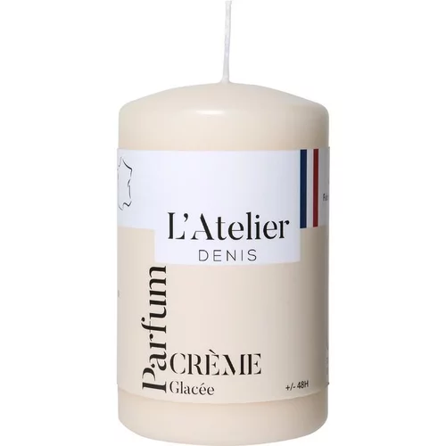 Un plus pour votre jardin：Bougie cylindrique taille S ivoire parfum crème glacée L’Atelier de Denis - Ø 6,8 x H 11 cm