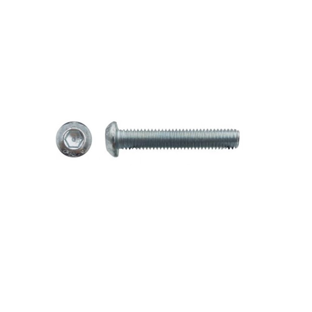 200 Vis Métaux Tête Bombée 6 Pans Creux F/Total BHC 3 × 16 mm | 7380 – 1 – 10.9 – Zingué blanc – D – Work