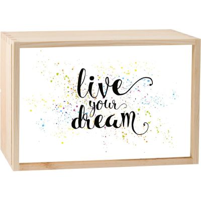 Boite lumineuse LED 30x20 cm (Live your dream)