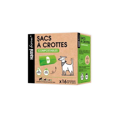 Loisirs extérieur：Sacs à crottes compostables Hamiform - x 16