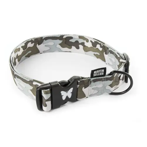 Jardin complet：Collier Camouflage gris pour chien - 4x75/90 cm