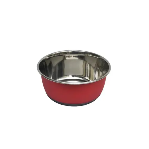Bien pensé extérieur：Gamelle pour chien et chat coloris rouge mat en inox Tyrol – 500 ml