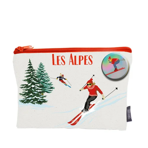 Choix malin：Trousse en coton coloris multicolore Cartes d'Art les Alpes - 20 x 15 cm